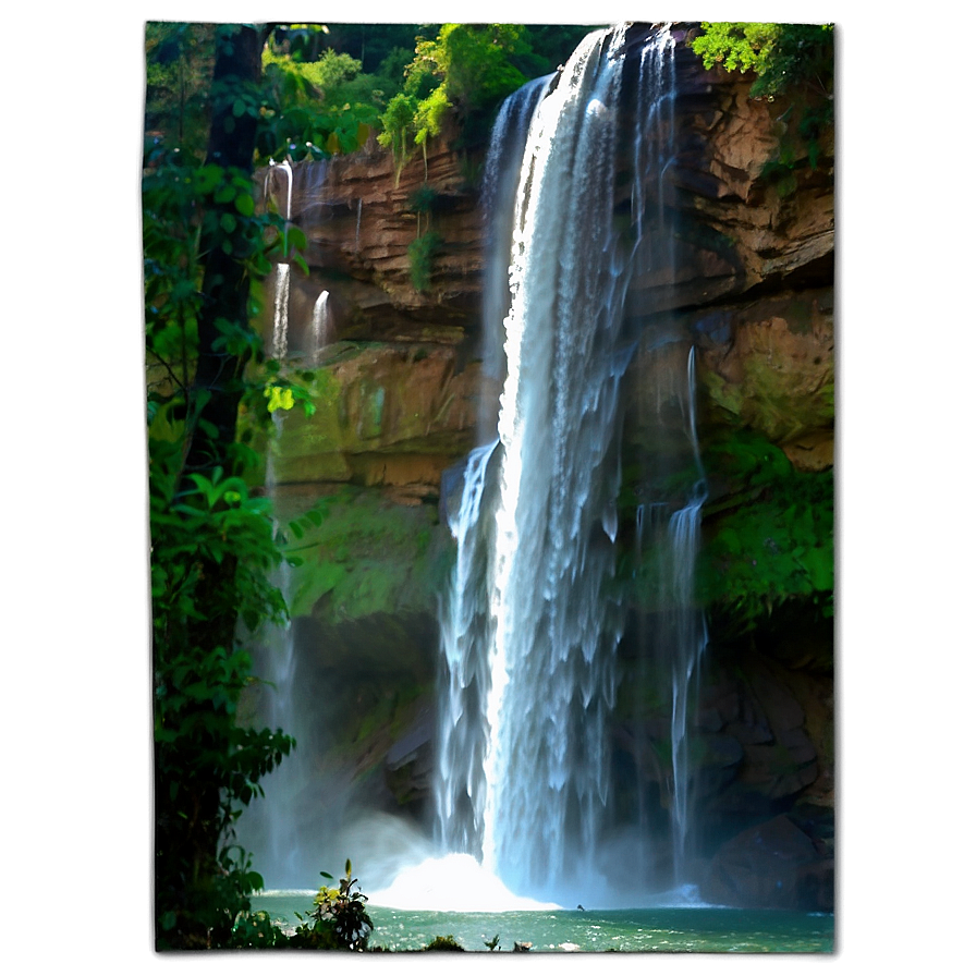 Majestic Waterfall View Png Qdg2