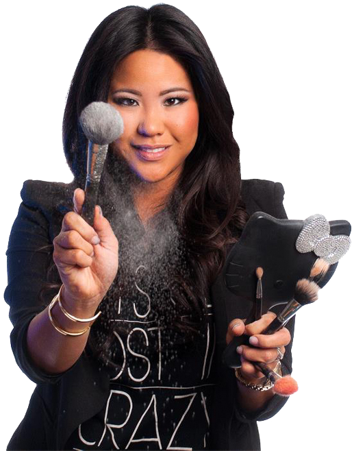 Makeup Artist Displaying Brushes