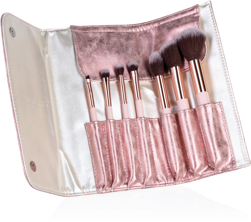 Makeup Brush Setin Pink Pouch