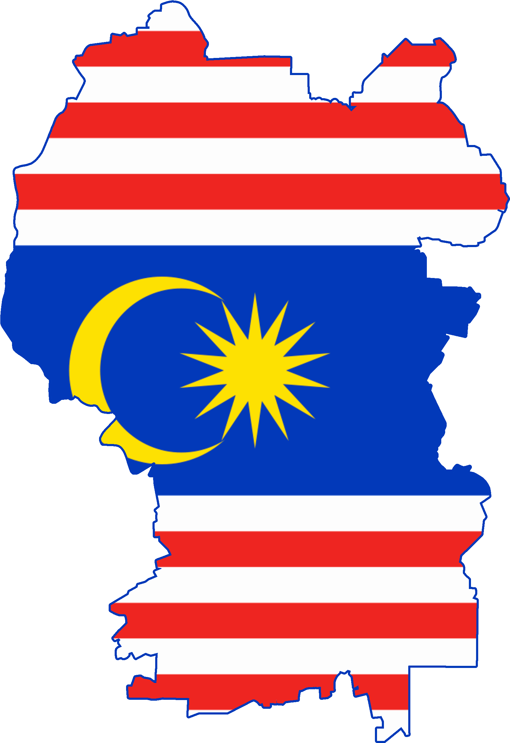 Malaysia Map Flag Overlay