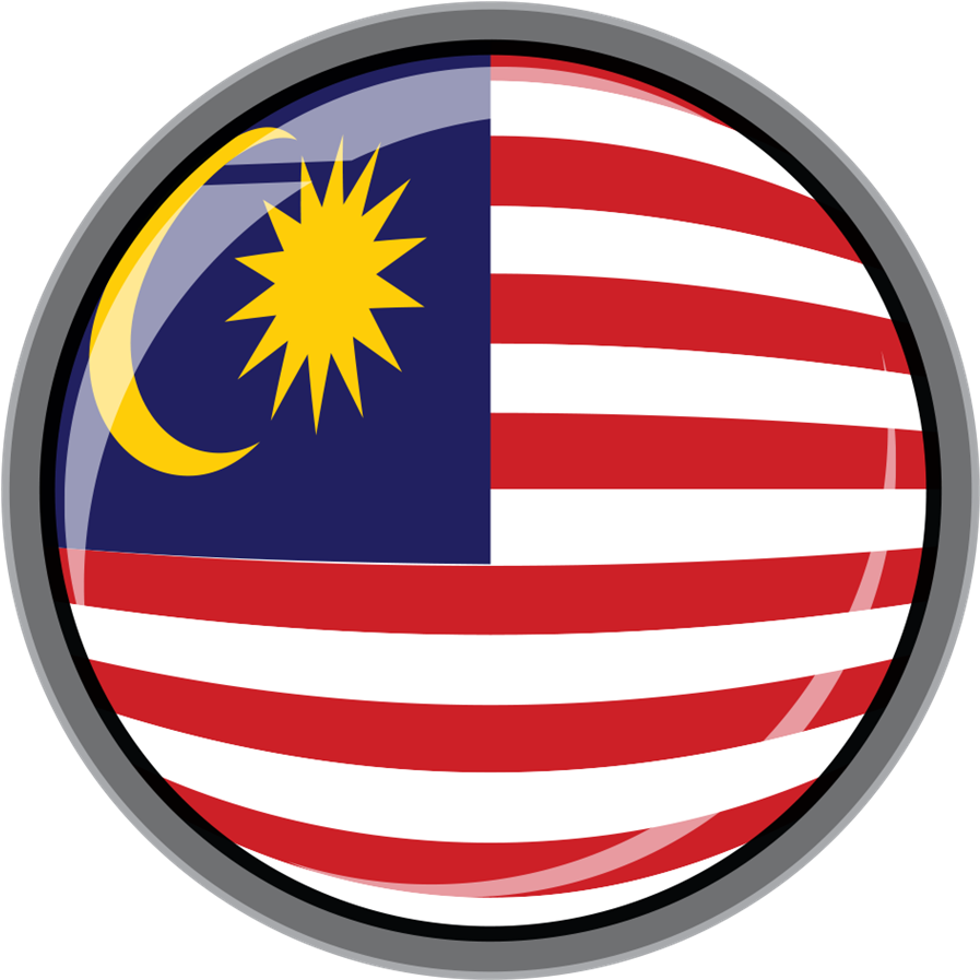 Malaysian Flag Button Graphic