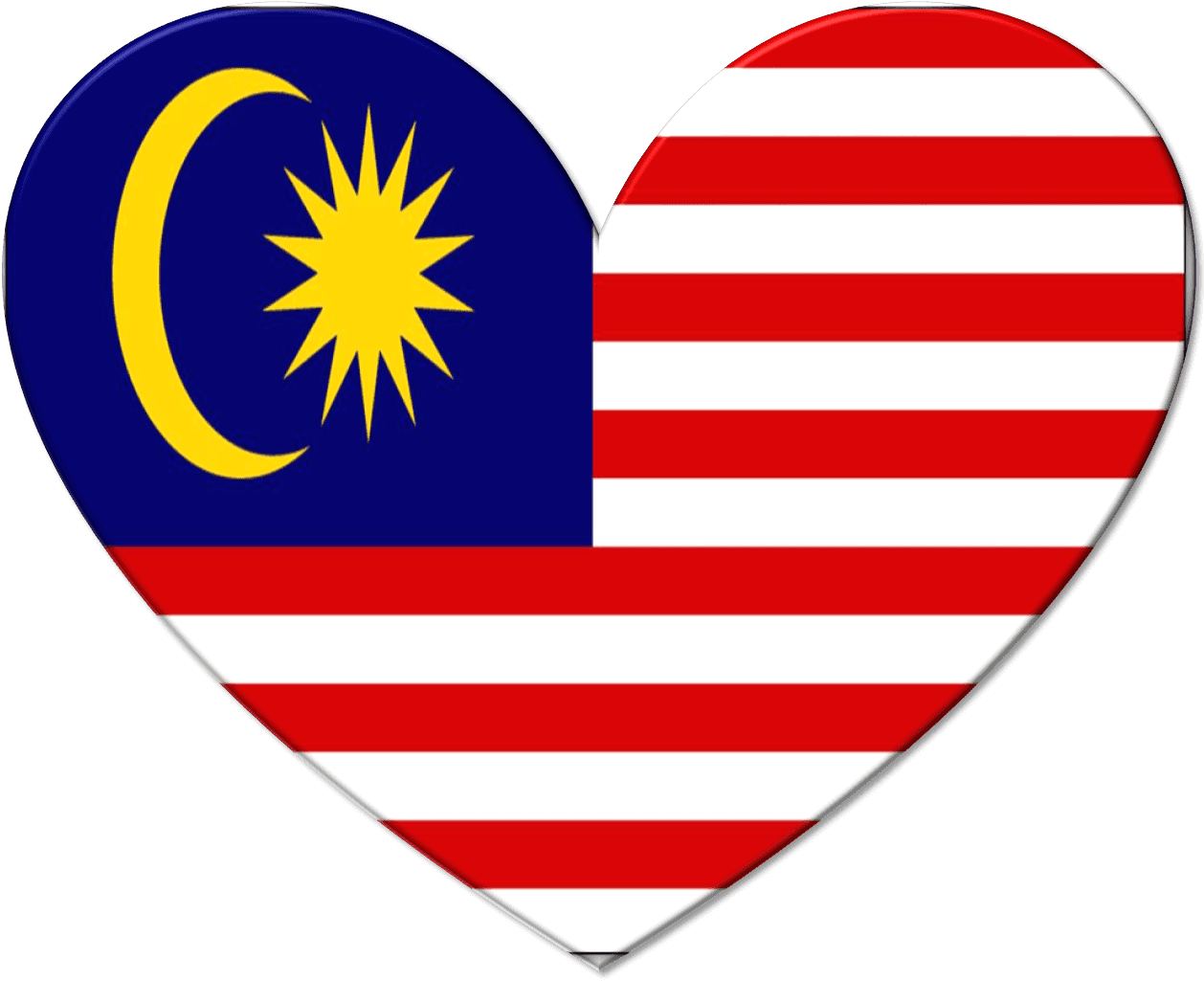 Malaysian Flag Heart Shaped