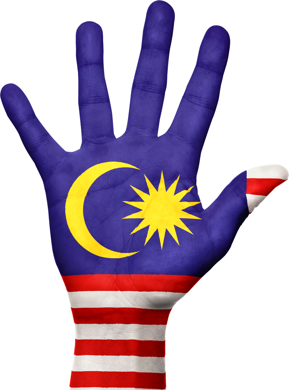 Malaysian Flag Painted Hand