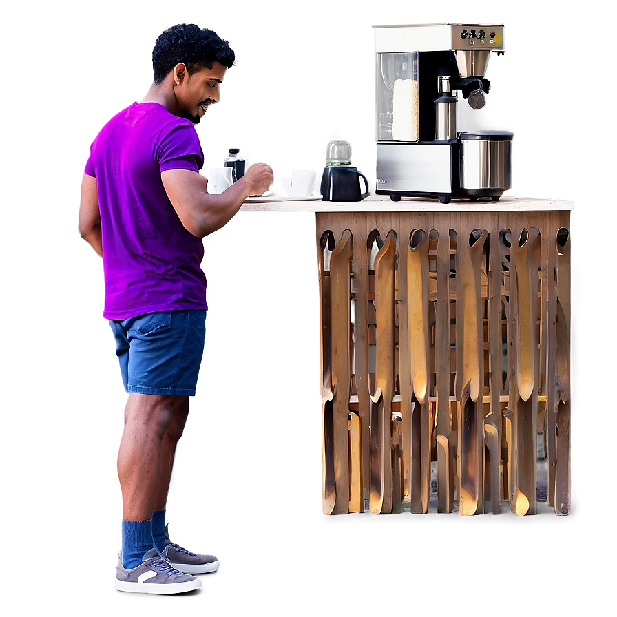 Male Barista Serving Coffee Png 80