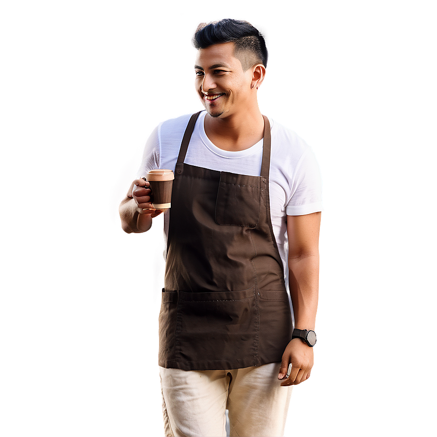 Male Barista Serving Coffee Png Vgm