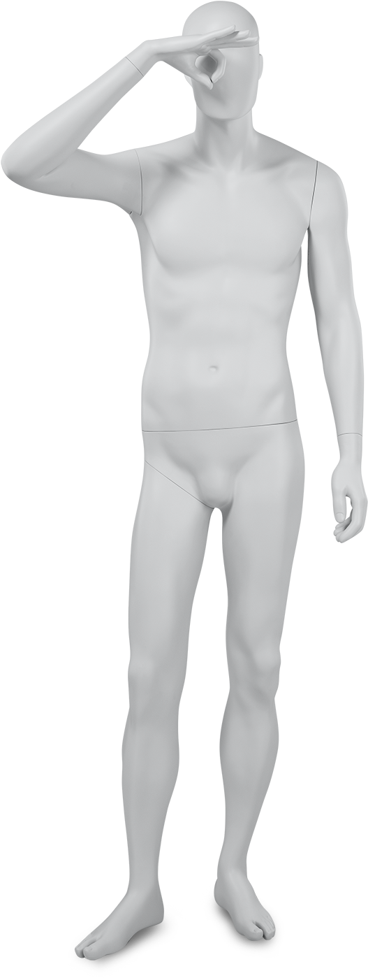 Male Mannequin Saluting Pose