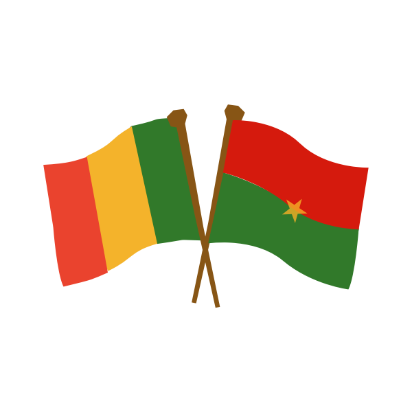 Maliand Burkina Faso Flags Crossed