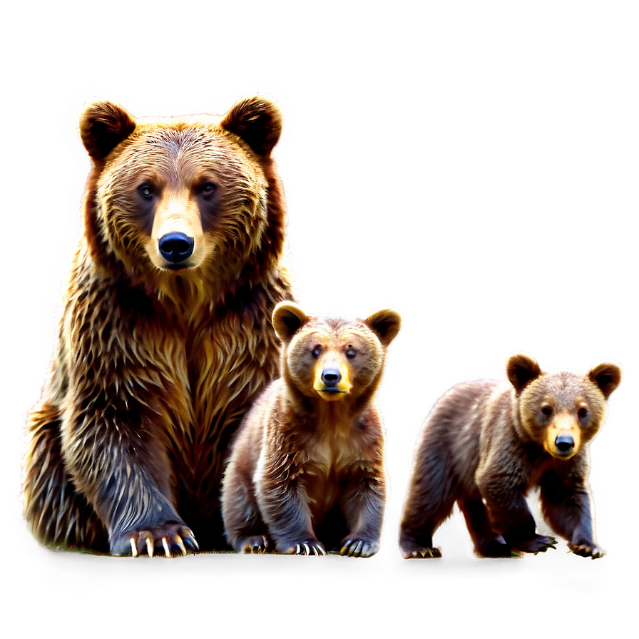 Mama Bear And Cubs Clipart Png 06132024