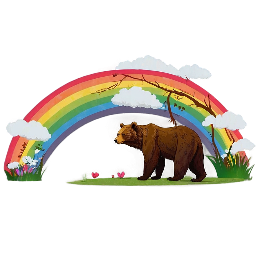 Mama Bear And Rainbow Png 86