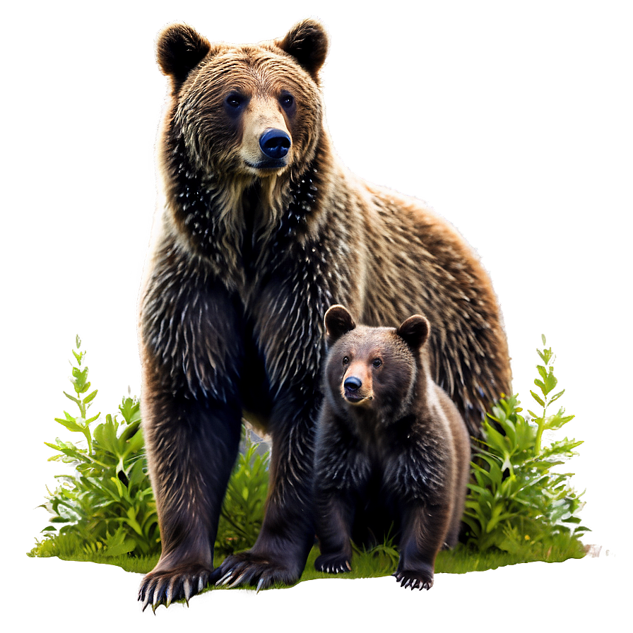 Mama Bear With Baby Bear Png Nfm53