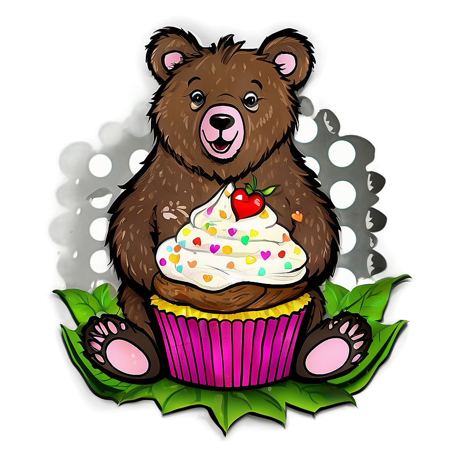 Mama Bear With Cupcake Png 77