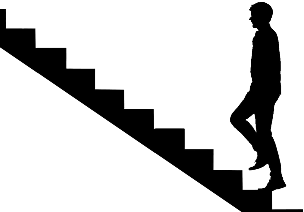 Man Climbing Stairs Silhouette