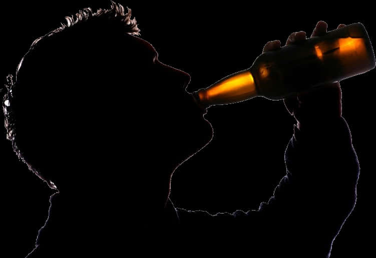 Man Drinking Beer Silhouette