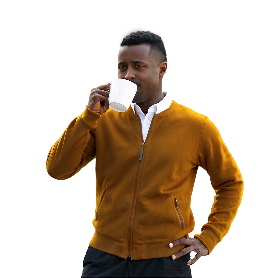 Man Drinking Coffee Png Lty22