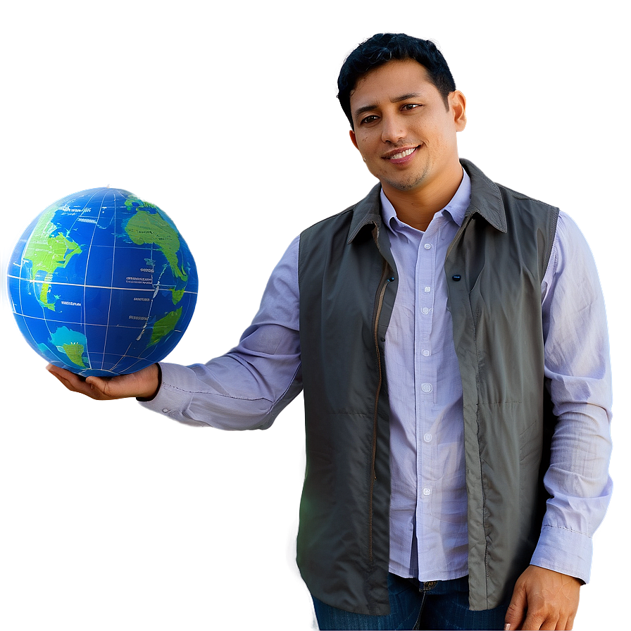 Man Holding Globe Png 28