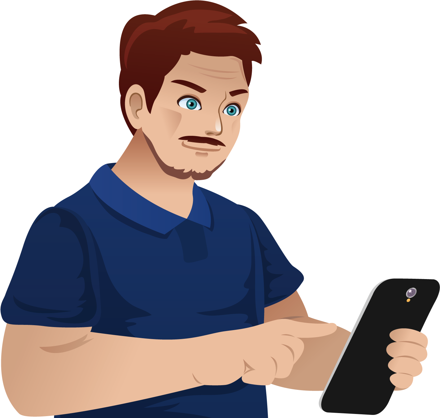 Man Holding Smartphone Clipart