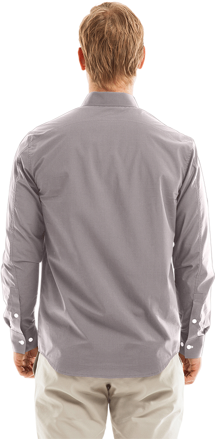 Man In Grey Dress Shirt Back View