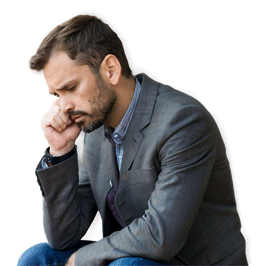 Man In Serious Thought Png 30