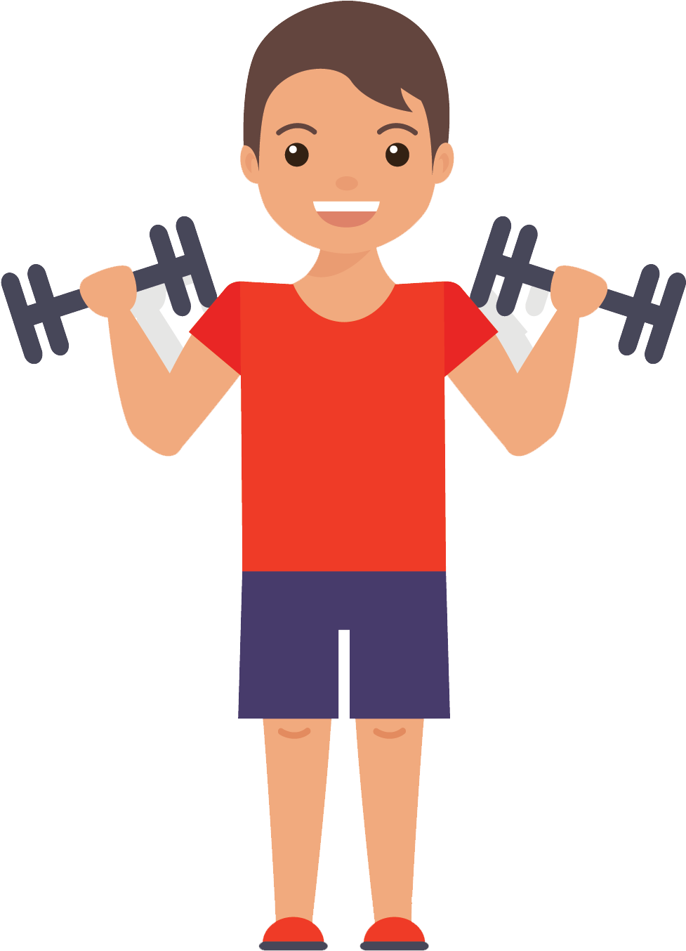 Man Lifting Dumbbells Cartoon