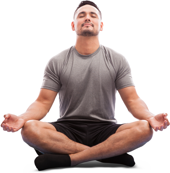 Man Meditatingin Lotus Position