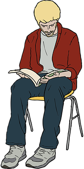 Man Reading Book Illustration