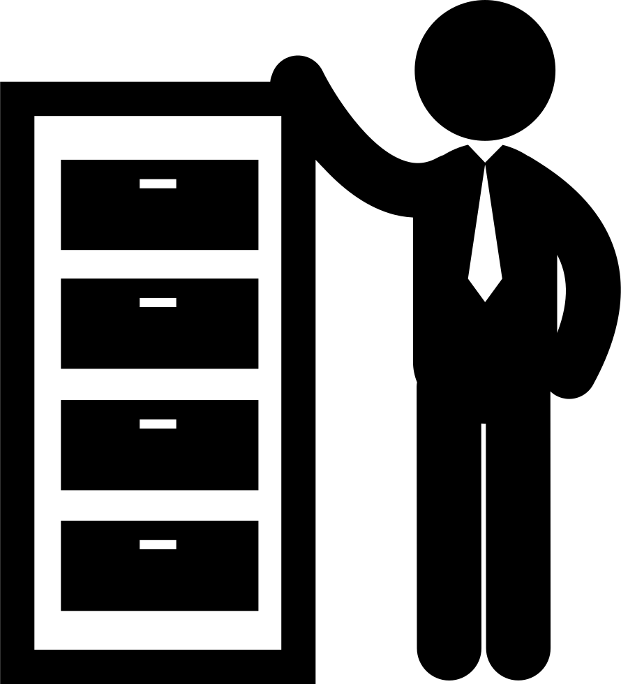 Man Silhouettewith File Cabinet