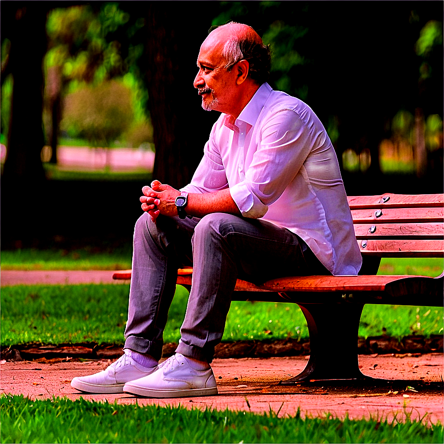 Man Sitting In Park Png 06122024