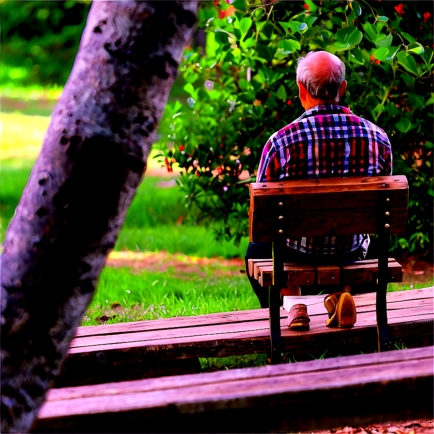 Man Sitting On Bench Png 58