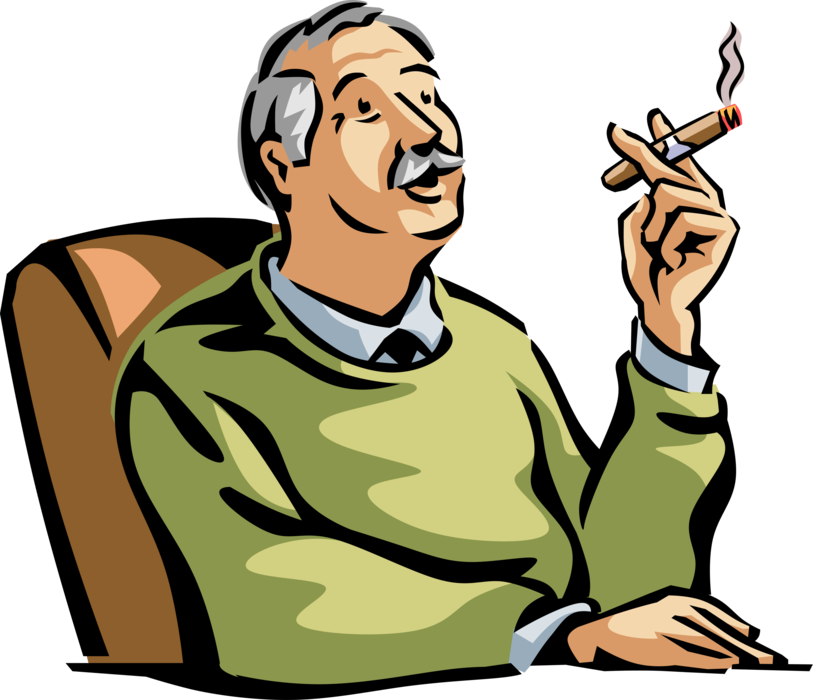 Man Smoking Cigar Illustration