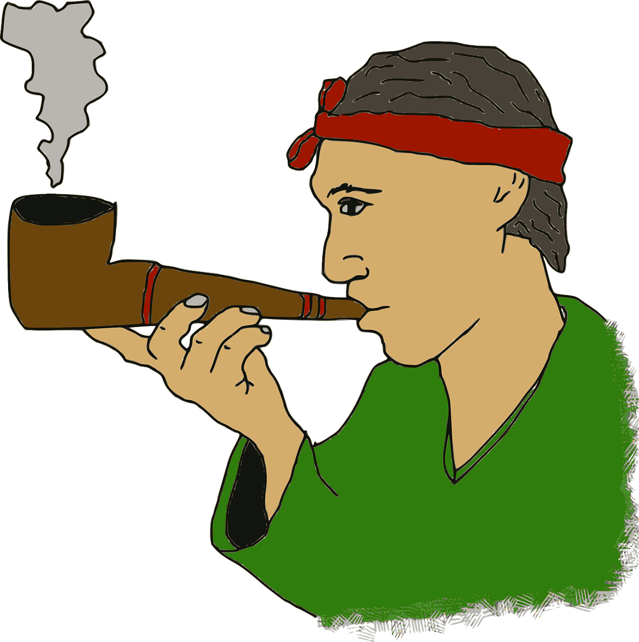 Man Smoking Pipe Illustration