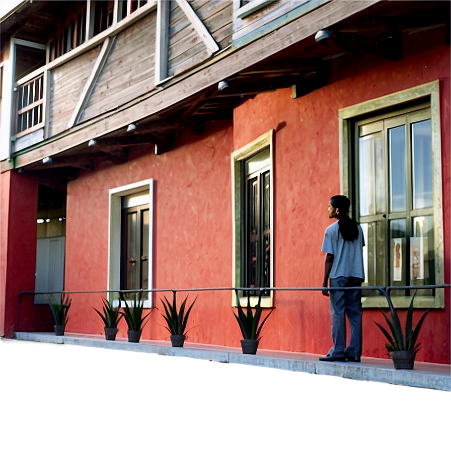 Man Standing On Balcony Png Nir