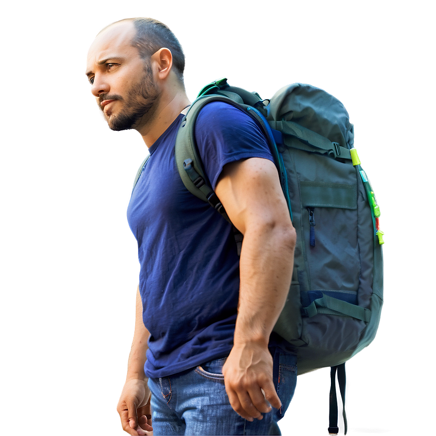 Man Standing With Backpack Png Gew2