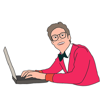 Man Using Laptop Illustration