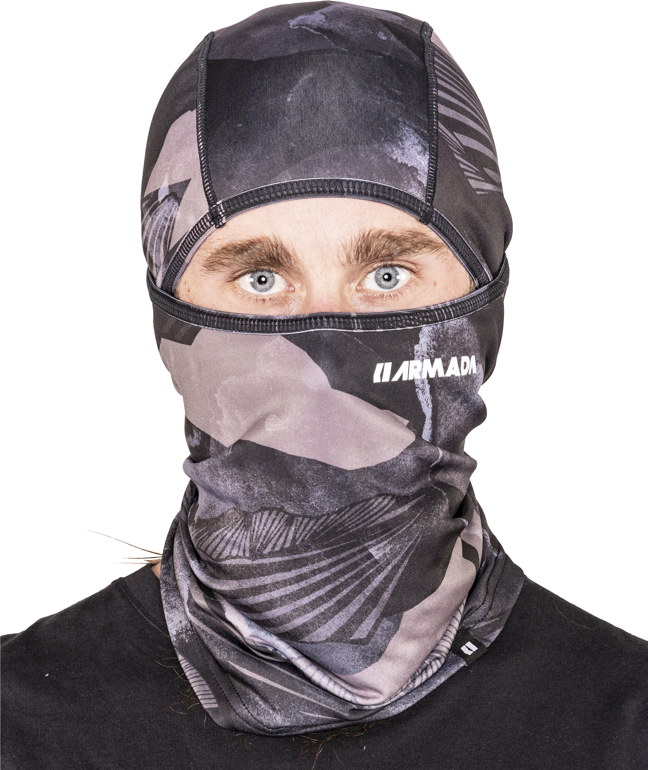 Man Wearing Camouflage Balaclava