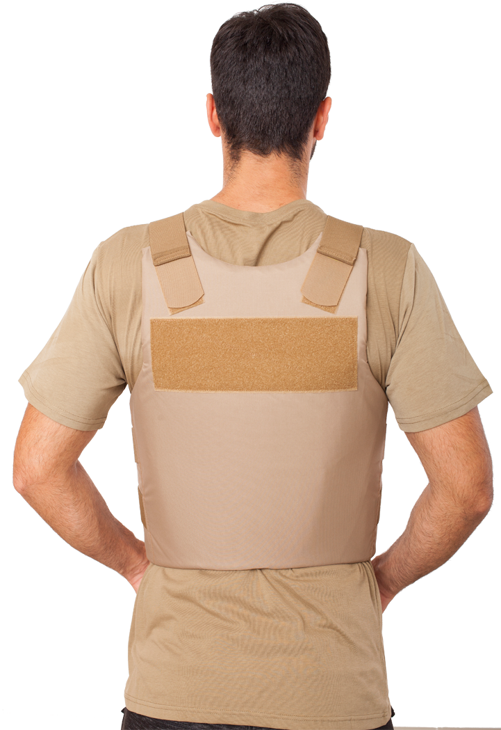 Man Wearing Concealable Bulletproof Vest