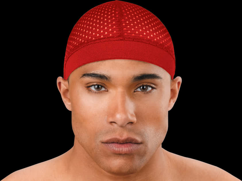 Man Wearing Red Durag