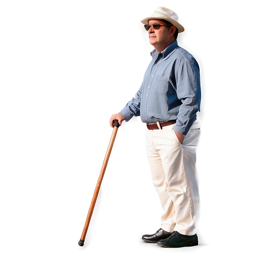 Man With Cane Png 05042024