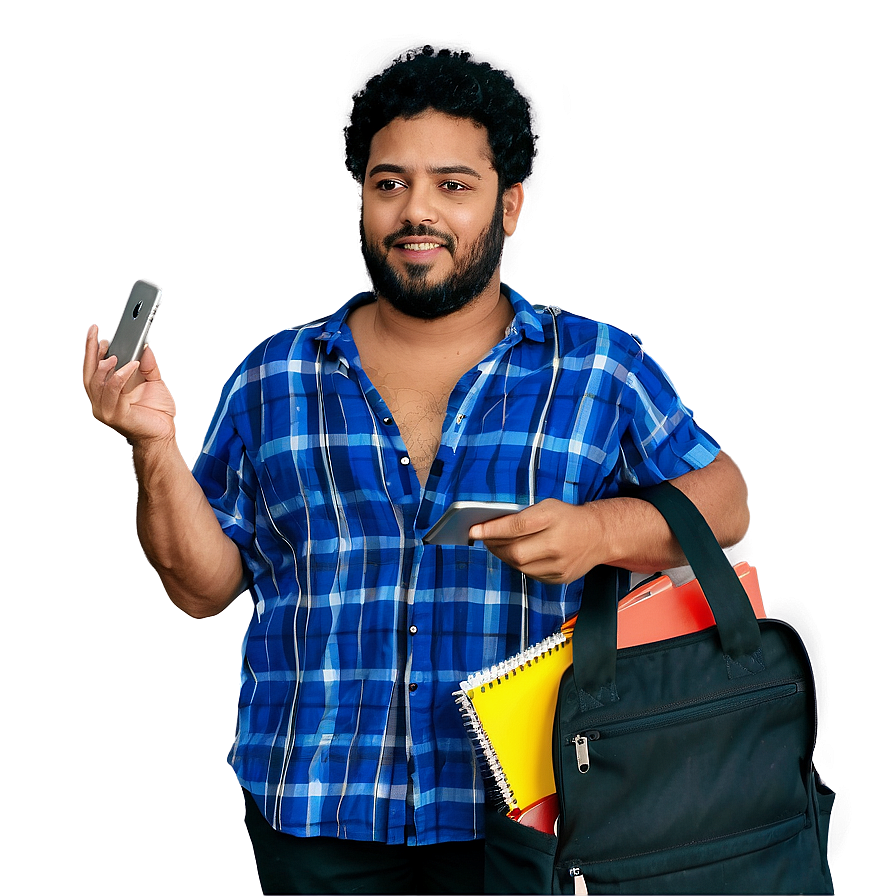 Man With Laptop Bag Png 10