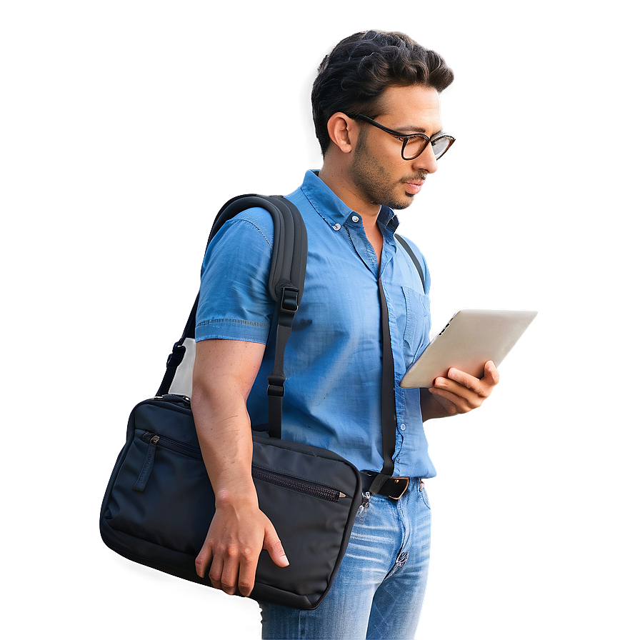 Man With Laptop Bag Png 27