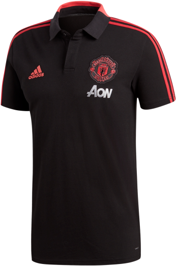 Manchester United Adidas Polo Shirt Black