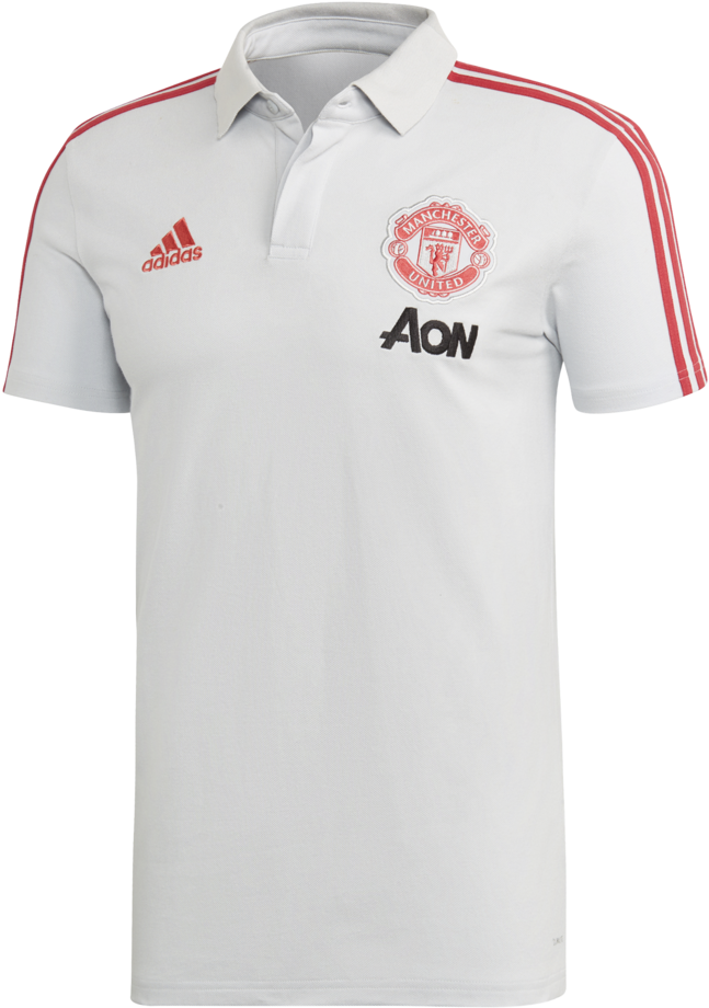 Manchester United White Polo Shirt Adidas A O N Sponsorship