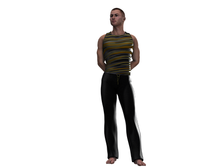 Manin Striped Tank Topand Black Pants