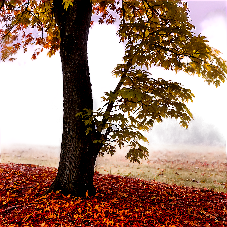 Maple Tree In Foggy Morning Png Xyx