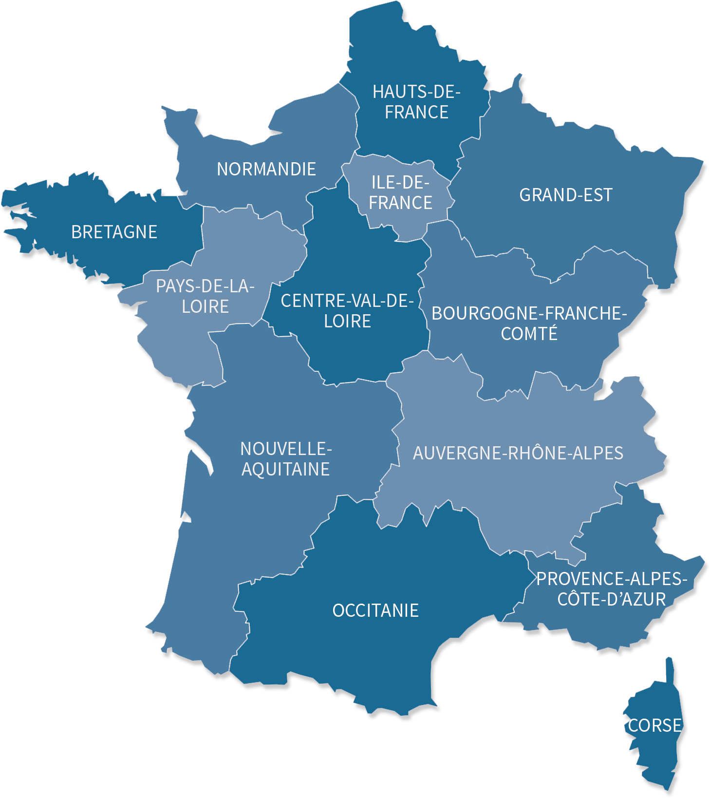 Mapof French Administrative Regions