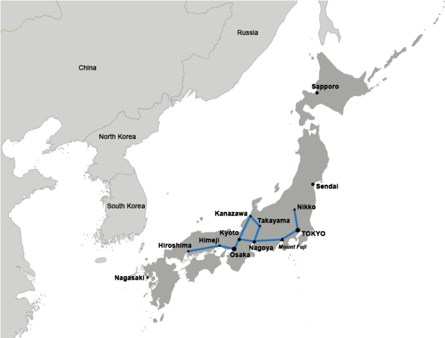 Mapof Japanand Surrounding Areas