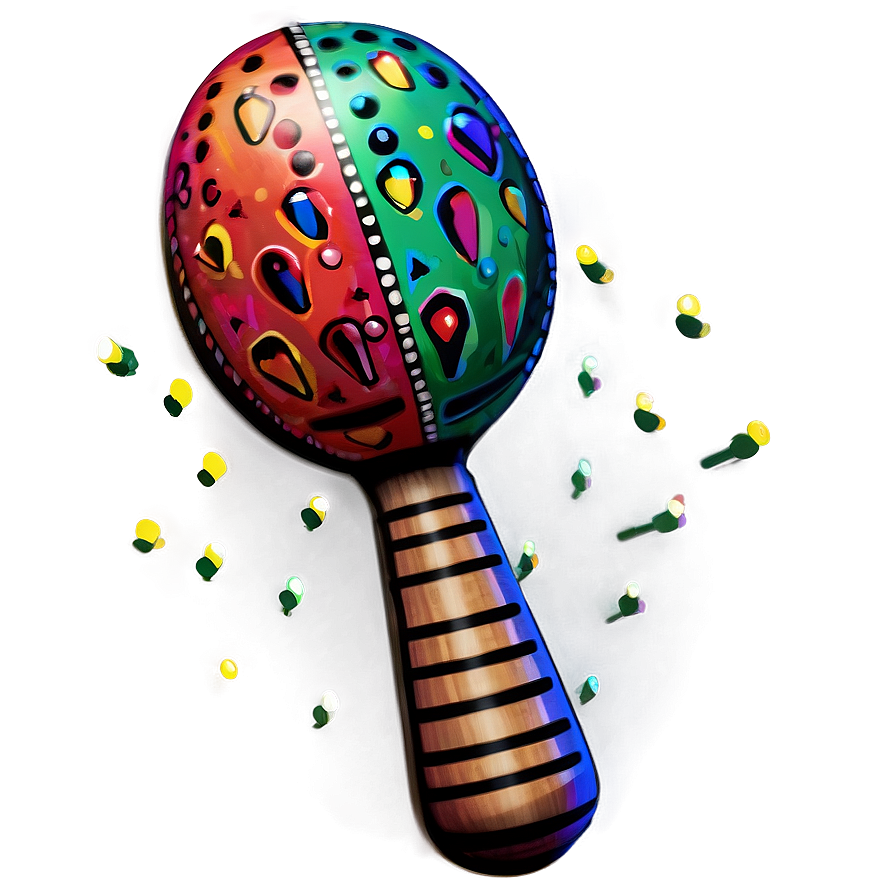 Maraca With Detailed Artwork Png 65