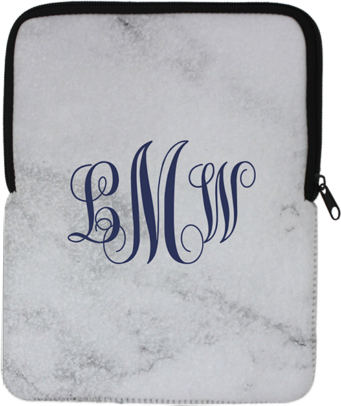 Marble Design Laptop Sleevewith Monogram