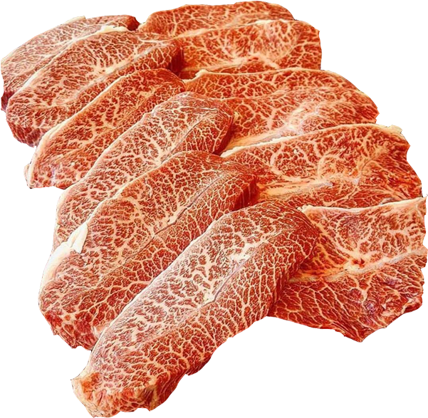 Marbled Raw Steak Slices
