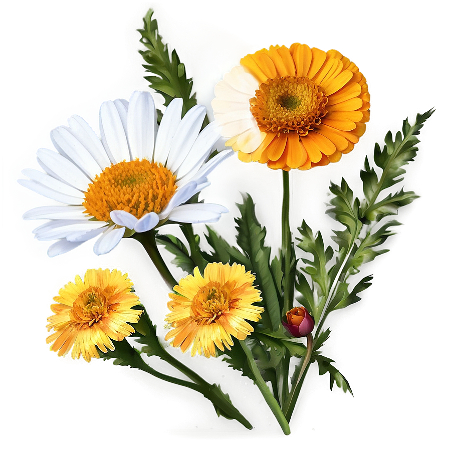 Marigolds And Daisies Png 17