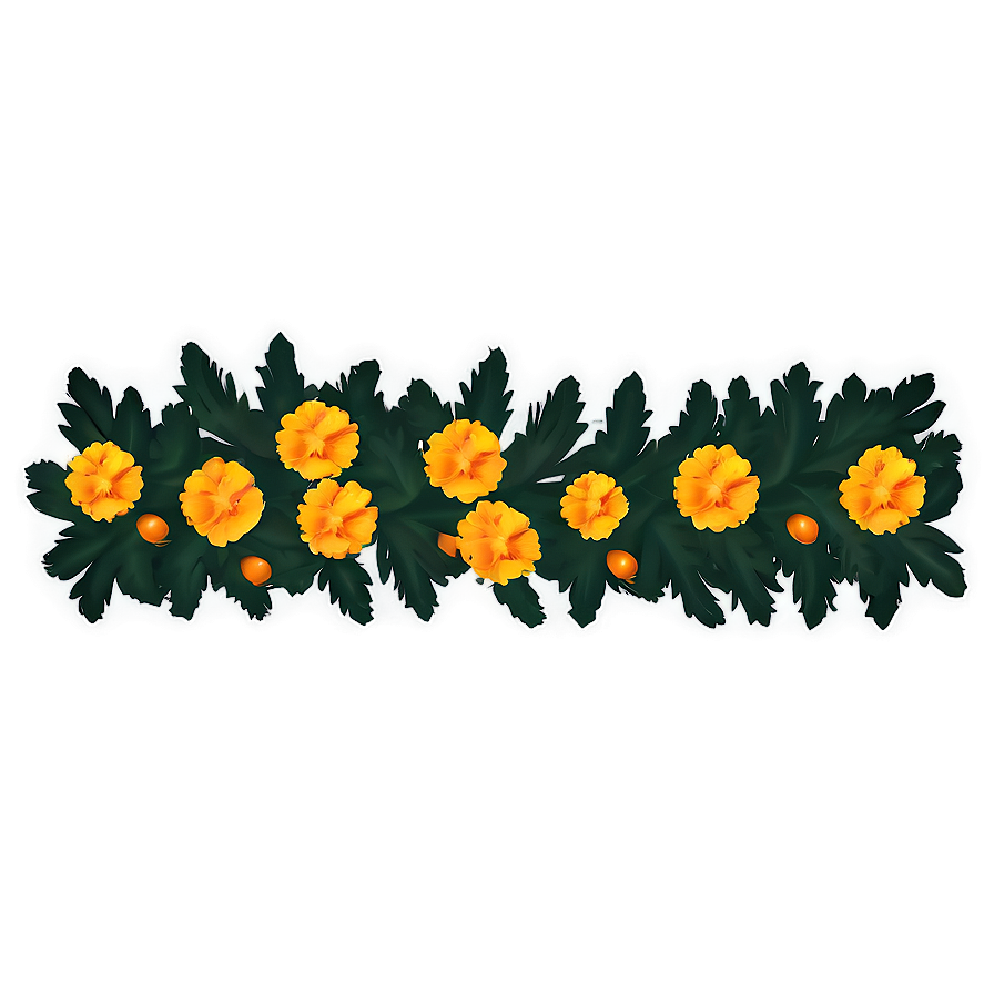 Marigolds Border Design Png 06132024